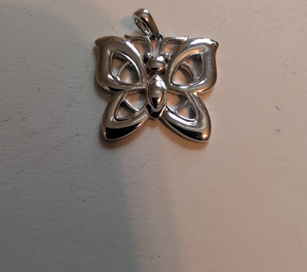 Sterling Silver Butterfly Pendant Charm